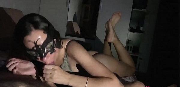  Hot Brunette Passionate Sucking Dick after Party - Homemade